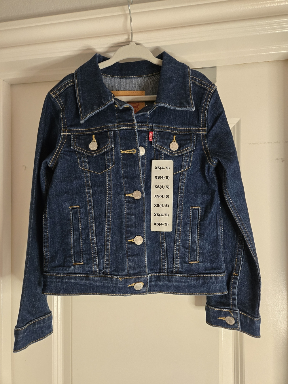 Levi's Kids Blue Denim Daisy Chain Trucker Jacket, XS, 4/5, NWT
